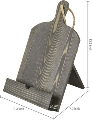 Porta-livros de receitas de madeira rústica ajustável e dobrável para armazenamento de cozinha