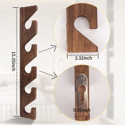 Organizador de chapéus de madeira montado na parede para chapéus