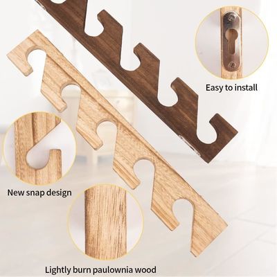 Organizador de chapéus de madeira montado na parede para chapéus