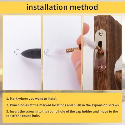 Organizador de chapéus de madeira montado na parede para chapéus