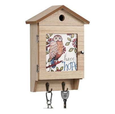 8 Ganchos Porta-chaves de madeira para montagem de parede Organizador de porta-chaves doméstico e economizador de espaço