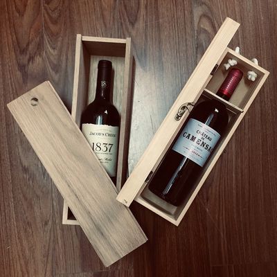 Caixa de embalagem de vinho de madeira de pinho