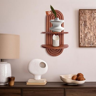 Prateleira de arco-íris para armazenamento de parede e prateleiras flutuantes em prateleira de parede de madeira