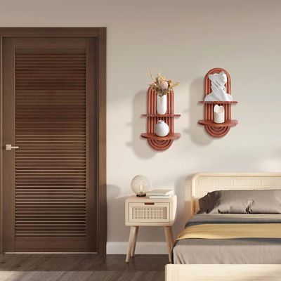 Prateleira de arco-íris para armazenamento de parede e prateleiras flutuantes em prateleira de parede de madeira