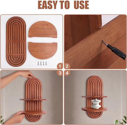 Prateleira de arco-íris para armazenamento de parede e prateleiras flutuantes em prateleira de parede de madeira