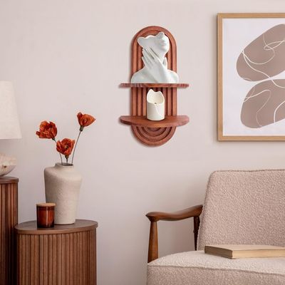 Prateleira de arco-íris para armazenamento de parede e prateleiras flutuantes em prateleira de parede de madeira