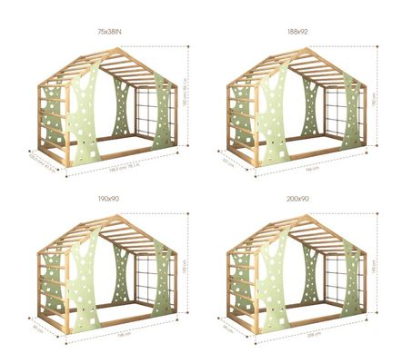 Montessori Gym Cama Jungle Gym Cama de criança Indoor Playhouse Plataforma Cama Como seu pedido Correio embalagem Y