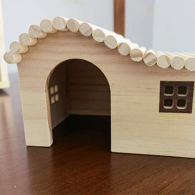 Cadeia Criação Cama de Animais Industrial Casa de ouriço de madeira para escalada Madeira natural bonita