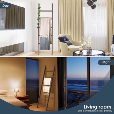 Eletrodomésticos Escada de madeira Prateleira Escada de cobertor decorativa para armazenamento de banheiro