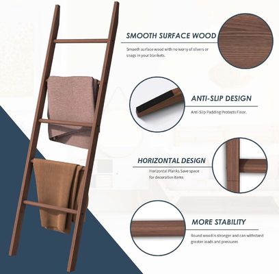 Eletrodomésticos Escada de madeira Prateleira Escada de cobertor decorativa para armazenamento de banheiro