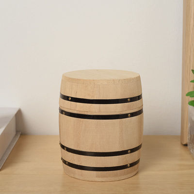 Barril de armazenamento de madeira de cor simples personalizável para suas preferências