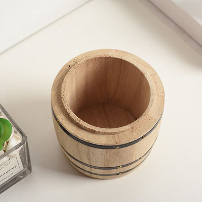 Barril de armazenamento de madeira de cor simples personalizável para suas preferências