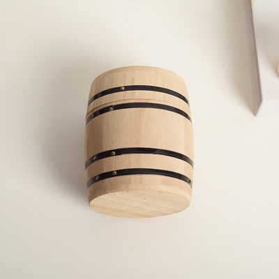 Barril de armazenamento de madeira de cor simples personalizável para suas preferências