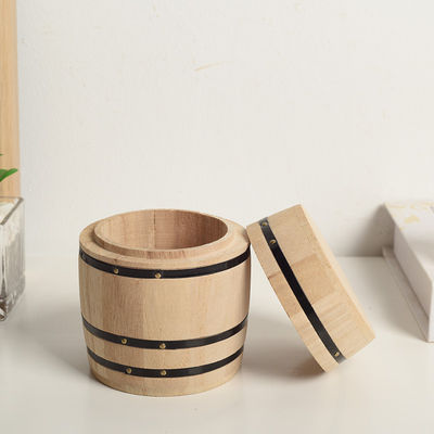 Barril de armazenamento de madeira de cor simples personalizável para suas preferências