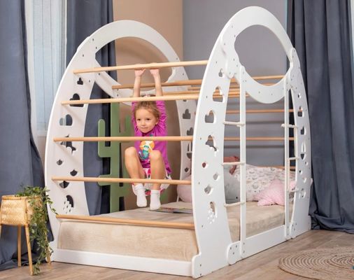 Montessori Cama de Escalada com Muralha de Escalada Design Moderno Crianças Brincarem Cama Quadro por OEM