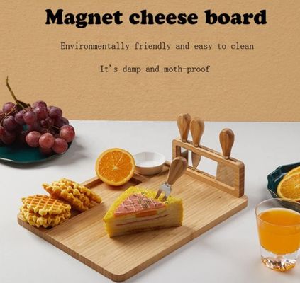 Amostra grátis Quadro de queijo de bambu e conjunto de facas para corte de charcuterie