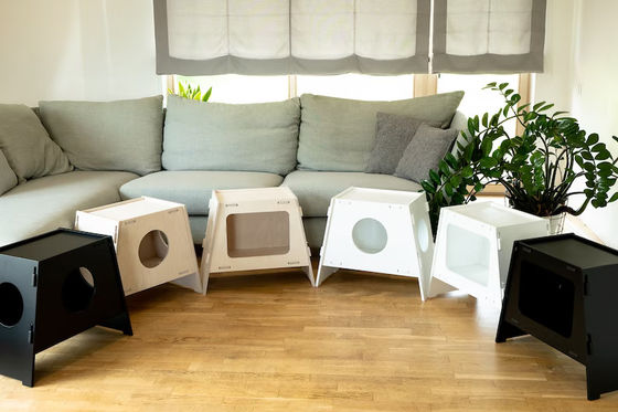 Eletrodoméstico de estofado de madeira Cage de animais de estimação de interior moderno Casa para cães e gatos Sala de estar