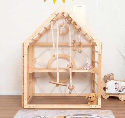 Ginásio móvel de escalada para crianças com impressão e acessórios opcionais de corda Waldorf