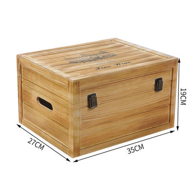 Logotipo personalizado aceitável personalizado feito à mão 6 garrafas de vinho de madeira caixas de presente caixa de dobradiças