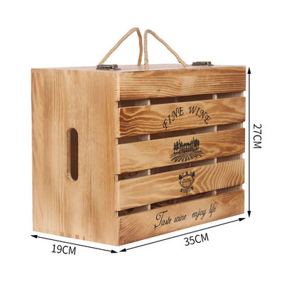 2-6 garrafas Caixa de vinho de madeira maciça para presente Encomenda personalizada aceita imediatamente