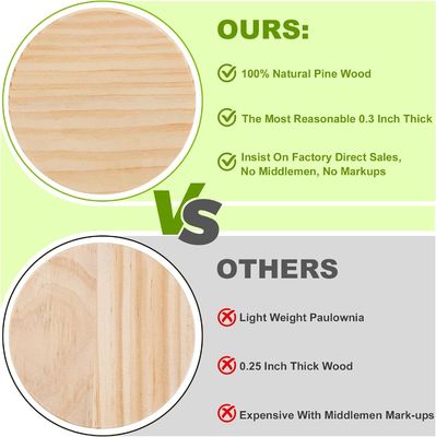 Acessórios de madeira ecológica gravada para decoração de mesa