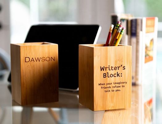 Tela de armazenamento de mesa de escritório porta caixa para canetas e lápis em estilo de madeira moderna