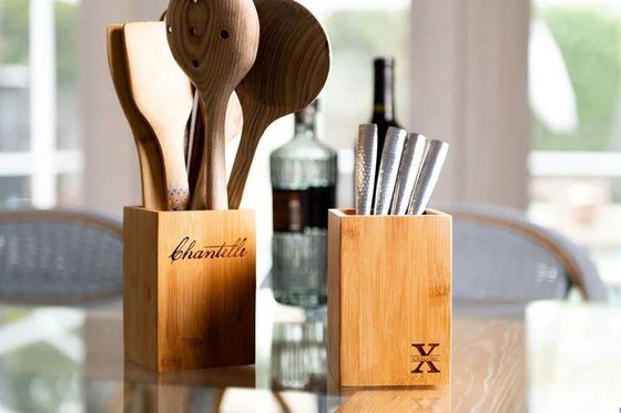 Tela de armazenamento de mesa de escritório porta caixa para canetas e lápis em estilo de madeira moderna