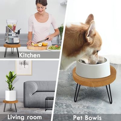 Embalagem de correio Y Estand de planta de madeira redonda para exibição em interiores modernos