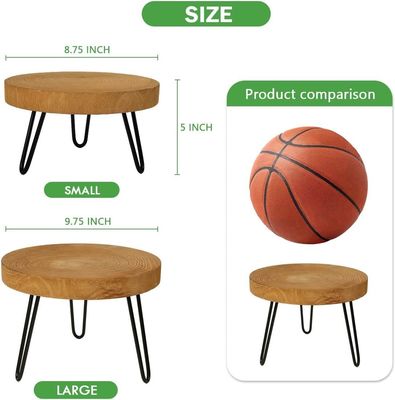Embalagem de correio Y Estand de planta de madeira redonda para exibição em interiores modernos