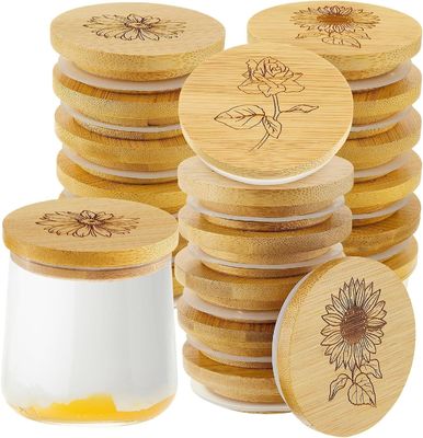 Capa de frasco de bambu de cor simples de madeira com anéis de vedação de silicone Design fácil de ponta aberta