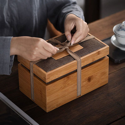 Encomenda personalizada Eco-friendly Madeira Natural Bamboo Caixa de Presente de Armazenamento com Logotipo Personalizado