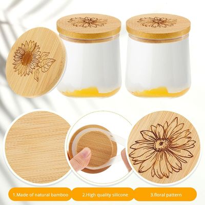 Capa de frasco de bambu de cor simples de madeira com anéis de vedação de silicone Design fácil de ponta aberta