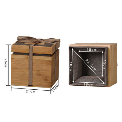 Encomenda personalizada Eco-friendly Madeira Natural Bamboo Caixa de Presente de Armazenamento com Logotipo Personalizado