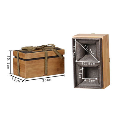 Encomenda personalizada Eco-friendly Madeira Natural Bamboo Caixa de Presente de Armazenamento com Logotipo Personalizado