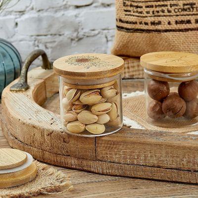 Capa de frasco de bambu de cor simples de madeira com anéis de vedação de silicone Design fácil de ponta aberta