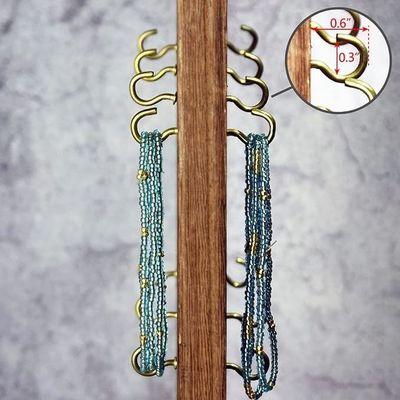 Função de poupança de espaço 9 W X 7.5 D X 16.5 H Equipamento de visualização de jóias de madeira com 32 ganchos