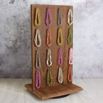 Função de poupança de espaço 9 W X 7.5 D X 16.5 H Equipamento de visualização de jóias de madeira com 32 ganchos