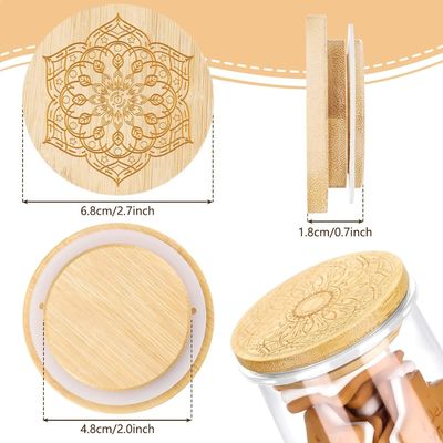 Fresh Style 12 Pcs Jarras de madeira de cor simples para velas Jato de iogurte de vidro tampa tapa madeira