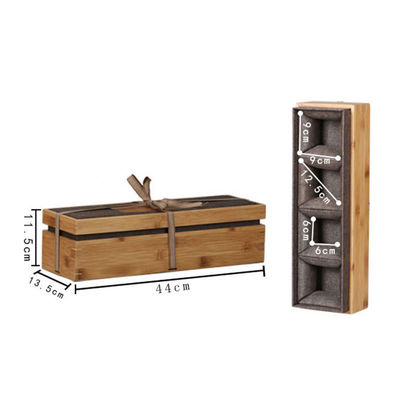 Caixa de embalagem de presente com logotipo gravado Caixa de relógio ambiental de bambu e poliéster para homens