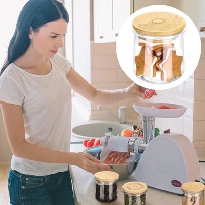 Fresh Style 12 Pcs Jarras de madeira de cor simples para velas Jato de iogurte de vidro tampa tapa madeira