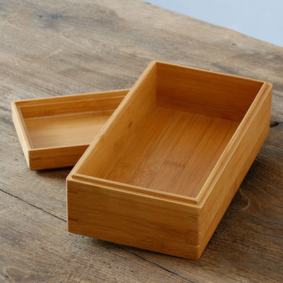 Caixa de armazenamento de bambu biodegradável feita à mão Caixas de presente de artesanato de bambu ou madeira personalizada