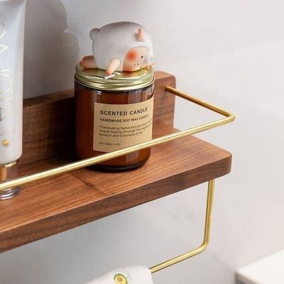 Moderno Estante de parede elegante Mobiliário de armazenamento pendurado Metal Madeira Estantes de sala de estar