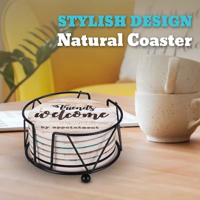 Marmore Sarcástico Absorvente Pedra Cortiça Drink Coasters Com Porta Custom Luxury 6 Pcs