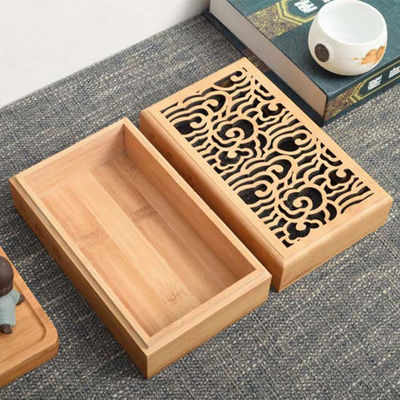 Caixa de presente de madeira de bambu ecológica reutilizável feita de madeira maciça para promoções personalizadas