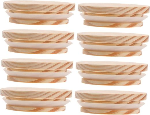 8pcs Coberturas de madeira de bambu não derramamento Velas de vidro de velas Velas herméticas de madeira