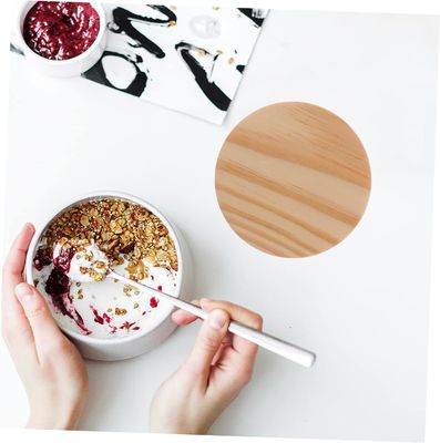 8pcs Coberturas de madeira de bambu não derramamento Velas de vidro de velas Velas herméticas de madeira