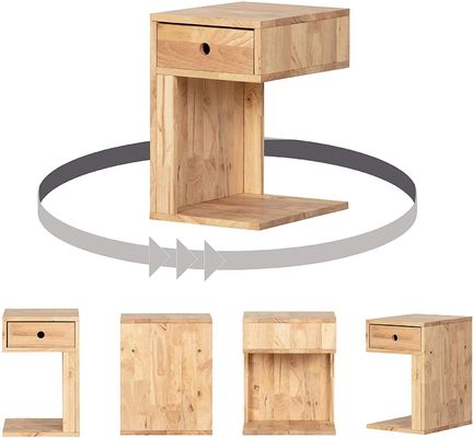 12.5 x 15.75 x 19.75 polegadas Mesa de noite com uma gaveta de madeira