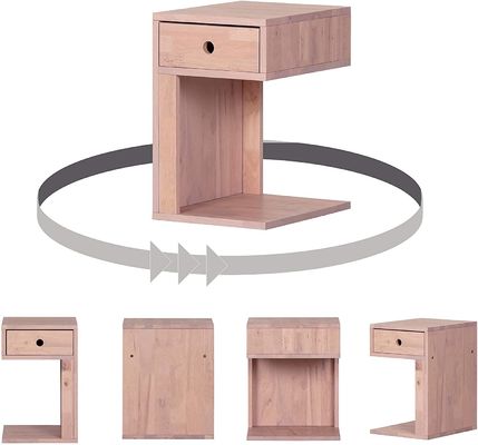 12.5 x 15.75 x 19.75 polegadas Mesa de noite com uma gaveta de madeira