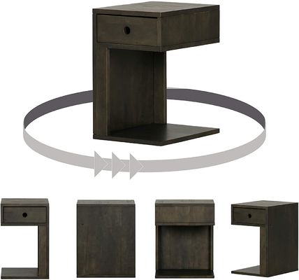 12.5 x 15.75 x 19.75 polegadas Mesa de noite com uma gaveta de madeira