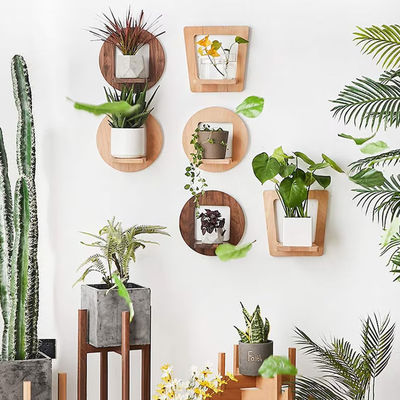 Estacionamento de plantas de interior Cadeira de plantas de madeira Estante de exibição rústica com logotipo personalizado